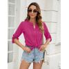 imageBlooming Jelly Womens Button Down Shirts Lace Crochet Dressy Casual Tops 34 Sleeve Work Summer Outfits 2025Hot Pink