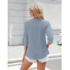 imageBlooming Jelly Womens Button Down Shirts Lace Crochet Dressy Casual Tops 34 Sleeve Work Summer Outfits 2025Light Blue