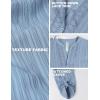 imageBlooming Jelly Womens Button Down Shirts Lace Crochet Dressy Casual Tops 34 Sleeve Work Summer Outfits 2025Light Blue