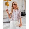 imageBlooming Jelly Womens Button Down Shirts Lace Crochet Dressy Casual Tops 34 Sleeve Work Summer Outfits 2025Pink Floral