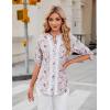 imageBlooming Jelly Womens Button Down Shirts Lace Crochet Dressy Casual Tops 34 Sleeve Work Summer Outfits 2025Pink Floral
