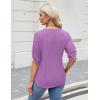 imageBlooming Jelly Womens Button Down Shirts Lace Crochet Dressy Casual Tops 34 Sleeve Work Summer Outfits 2025Purple