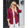 imageBlooming Jelly Womens Button Down Shirts Lace Crochet Dressy Casual Tops 34 Sleeve Work Summer Outfits 2025Red