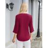 imageBlooming Jelly Womens Button Down Shirts Lace Crochet Dressy Casual Tops 34 Sleeve Work Summer Outfits 2025Red