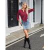 imageBlooming Jelly Womens Button Down Shirts Lace Crochet Dressy Casual Tops 34 Sleeve Work Summer Outfits 2025Red
