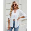imageBlooming Jelly Womens Button Down Shirts Lace Crochet Dressy Casual Tops 34 Sleeve Work Summer Outfits 2025White