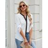 imageBlooming Jelly Womens Button Down Shirts Lace Crochet Dressy Casual Tops 34 Sleeve Work Summer Outfits 2025White and Black