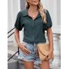imageBlooming Jelly Womens Button Down Shirts V Neck Collared Casual Tops Textured Work Summer Outfits 2024Army Green