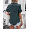 imageBlooming Jelly Womens Button Down Shirts V Neck Collared Casual Tops Textured Work Summer Outfits 2024Army Green