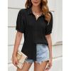 imageBlooming Jelly Womens Button Down Shirts V Neck Collared Casual Tops Textured Work Summer Outfits 2024Black