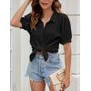 imageBlooming Jelly Womens Button Down Shirts V Neck Collared Casual Tops Textured Work Summer Outfits 2024Black