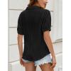 imageBlooming Jelly Womens Button Down Shirts V Neck Collared Casual Tops Textured Work Summer Outfits 2024Black