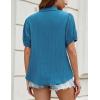 imageBlooming Jelly Womens Button Down Shirts V Neck Collared Casual Tops Textured Work Summer Outfits 2024Blue Green