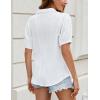 imageBlooming Jelly Womens Button Down Shirts V Neck Collared Casual Tops Textured Work Summer Outfits 2024White