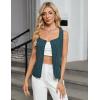 imageBlooming Jelly Womens Button Down Tank Tops Sleeveless Dressy Vest Business Casual Striped Outfits Summer Trendy 2025Dark Cyan