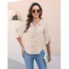 imageBlooming Jelly Womens Dressy Casual Blouses 34 Sleeve V Neck Ruffle Tops Business Ladies Summer 2025 Trendy Work ShirtApricot
