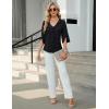 imageBlooming Jelly Womens Dressy Casual Blouses 34 Sleeve V Neck Ruffle Tops Business Ladies Summer 2025 Trendy Work ShirtBlack