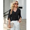 imageBlooming Jelly Womens Dressy Casual Blouses 34 Sleeve V Neck Ruffle Tops Business Ladies Summer 2025 Trendy Work ShirtBlack