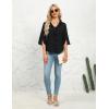 imageBlooming Jelly Womens Dressy Casual Blouses 34 Sleeve V Neck Ruffle Tops Business Ladies Summer 2025 Trendy Work ShirtBlack