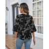 imageBlooming Jelly Womens Dressy Casual Blouses 34 Sleeve V Neck Ruffle Tops Business Ladies Summer 2025 Trendy Work ShirtBlack Floral