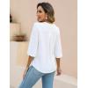 imageBlooming Jelly Womens Dressy Casual Blouses 34 Sleeve V Neck Ruffle Tops Business Ladies Summer 2025 Trendy Work ShirtIvory White
