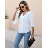 imageBlooming Jelly Womens Dressy Casual Blouses 34 Sleeve V Neck Ruffle Tops Business Ladies Summer 2025 Trendy Work ShirtIvory White