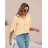 imageBlooming Jelly Womens Dressy Casual Blouses 34 Sleeve V Neck Ruffle Tops Business Ladies Summer 2025 Trendy Work ShirtPale Yellow