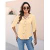 imageBlooming Jelly Womens Dressy Casual Blouses 34 Sleeve V Neck Ruffle Tops Business Ladies Summer 2025 Trendy Work ShirtPale Yellow