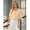 imageBlooming Jelly Womens Dressy Casual Blouses 34 Sleeve V Neck Ruffle Tops Business Ladies Summer 2025 Trendy Work ShirtPale Yellow