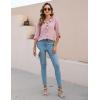 imageBlooming Jelly Womens Dressy Casual Blouses 34 Sleeve V Neck Ruffle Tops Business Ladies Summer 2025 Trendy Work ShirtPink