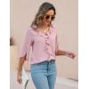 imageBlooming Jelly Womens Dressy Casual Blouses 34 Sleeve V Neck Ruffle Tops Business Ladies Summer 2025 Trendy Work ShirtPink