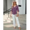 imageBlooming Jelly Womens Dressy Casual Blouses 34 Sleeve V Neck Ruffle Tops Business Ladies Summer 2025 Trendy Work ShirtPurple
