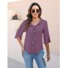 imageBlooming Jelly Womens Dressy Casual Blouses 34 Sleeve V Neck Ruffle Tops Business Ladies Summer 2025 Trendy Work ShirtPurple