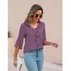 imageBlooming Jelly Womens Dressy Casual Blouses 34 Sleeve V Neck Ruffle Tops Business Ladies Summer 2025 Trendy Work ShirtPurple