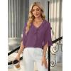 imageBlooming Jelly Womens Dressy Casual Blouses 34 Sleeve V Neck Ruffle Tops Business Ladies Summer 2025 Trendy Work ShirtPurple
