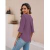 imageBlooming Jelly Womens Dressy Casual Blouses 34 Sleeve V Neck Ruffle Tops Business Ladies Summer 2025 Trendy Work ShirtPurple
