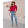 imageBlooming Jelly Womens Dressy Casual Blouses 34 Sleeve V Neck Ruffle Tops Business Ladies Summer 2025 Trendy Work ShirtRed