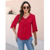 imageBlooming Jelly Womens Dressy Casual Blouses 34 Sleeve V Neck Ruffle Tops Business Ladies Summer 2025 Trendy Work ShirtRed