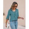 imageBlooming Jelly Womens Dressy Casual Blouses 34 Sleeve V Neck Ruffle Tops Business Ladies Summer 2025 Trendy Work ShirtTeal