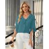 imageBlooming Jelly Womens Dressy Casual Blouses 34 Sleeve V Neck Ruffle Tops Business Ladies Summer 2025 Trendy Work ShirtTeal