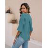 imageBlooming Jelly Womens Dressy Casual Blouses 34 Sleeve V Neck Ruffle Tops Business Ladies Summer 2025 Trendy Work ShirtTeal