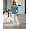 imageBlooming Jelly Womens Dressy Casual Blouses 34 Sleeve V Neck Ruffle Tops Business Ladies Summer 2025 Trendy Work ShirtTeal