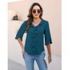 imageBlooming Jelly Womens Dressy Casual Blouses 34 Sleeve V Neck Ruffle Tops Business Ladies Summer 2025 Trendy Work ShirtTeal Blue
