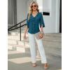 imageBlooming Jelly Womens Dressy Casual Blouses 34 Sleeve V Neck Ruffle Tops Business Ladies Summer 2025 Trendy Work ShirtTeal Blue