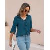 imageBlooming Jelly Womens Dressy Casual Blouses 34 Sleeve V Neck Ruffle Tops Business Ladies Summer 2025 Trendy Work ShirtTeal Blue