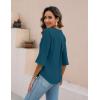 imageBlooming Jelly Womens Dressy Casual Blouses 34 Sleeve V Neck Ruffle Tops Business Ladies Summer 2025 Trendy Work ShirtTeal Blue