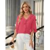 imageBlooming Jelly Womens Dressy Casual Blouses 34 Sleeve V Neck Ruffle Tops Business Ladies Summer 2025 Trendy Work ShirtWatermelon