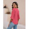 imageBlooming Jelly Womens Dressy Casual Blouses 34 Sleeve V Neck Ruffle Tops Business Ladies Summer 2025 Trendy Work ShirtWatermelon