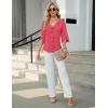 imageBlooming Jelly Womens Dressy Casual Blouses 34 Sleeve V Neck Ruffle Tops Business Ladies Summer 2025 Trendy Work ShirtWatermelon