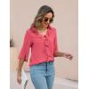 imageBlooming Jelly Womens Dressy Casual Blouses 34 Sleeve V Neck Ruffle Tops Business Ladies Summer 2025 Trendy Work ShirtWatermelon